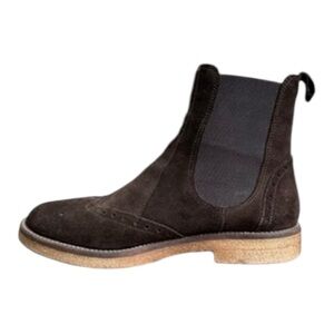 Anna Fidanza Loyola Chelsea Boots Leather Suede Ankle Booties Wms  Sz 6.5 Brown